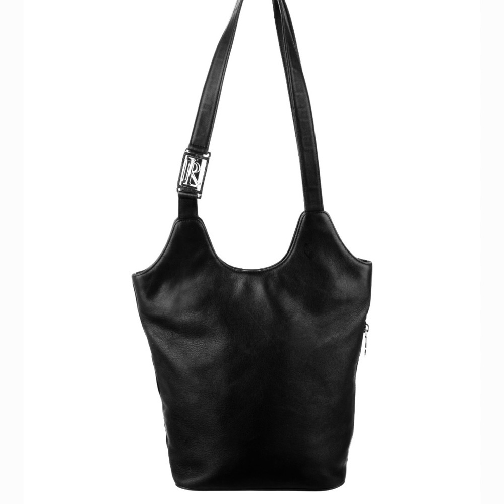 RALPH LAUREN Soft Black Leather
Shoulder Bucket Bag
